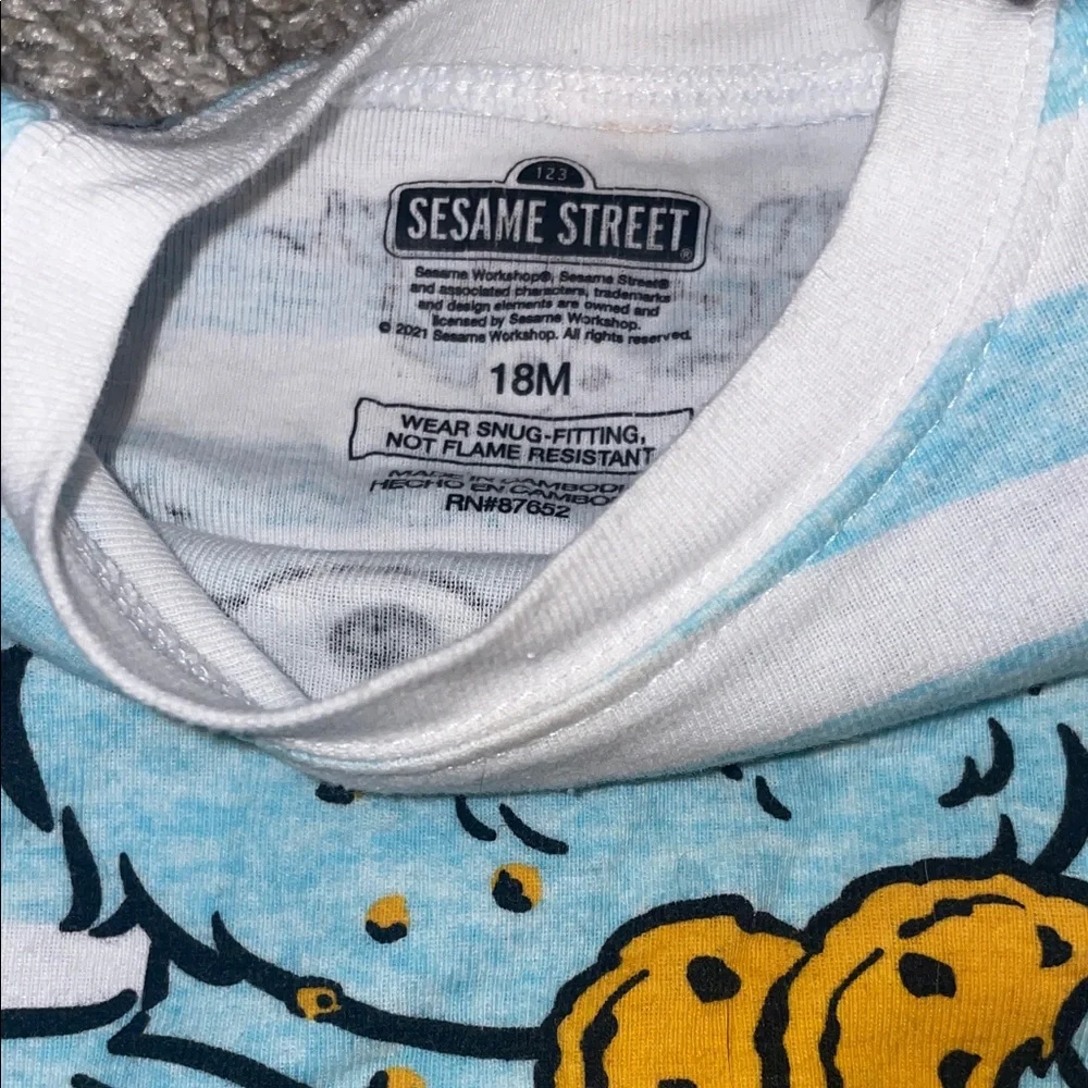 Sesame Street Cookie Monster Pajama Set Size 18 Montjs